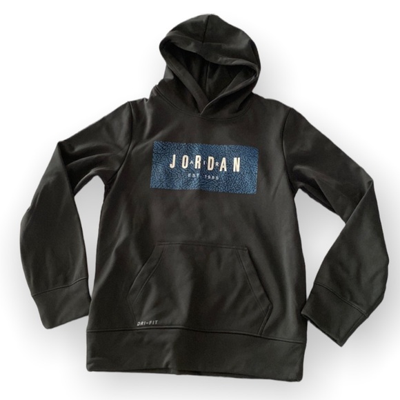 Nike Jordan Air Fleece Hoodie Boys Size L (11-13) - Picture 1 of 7